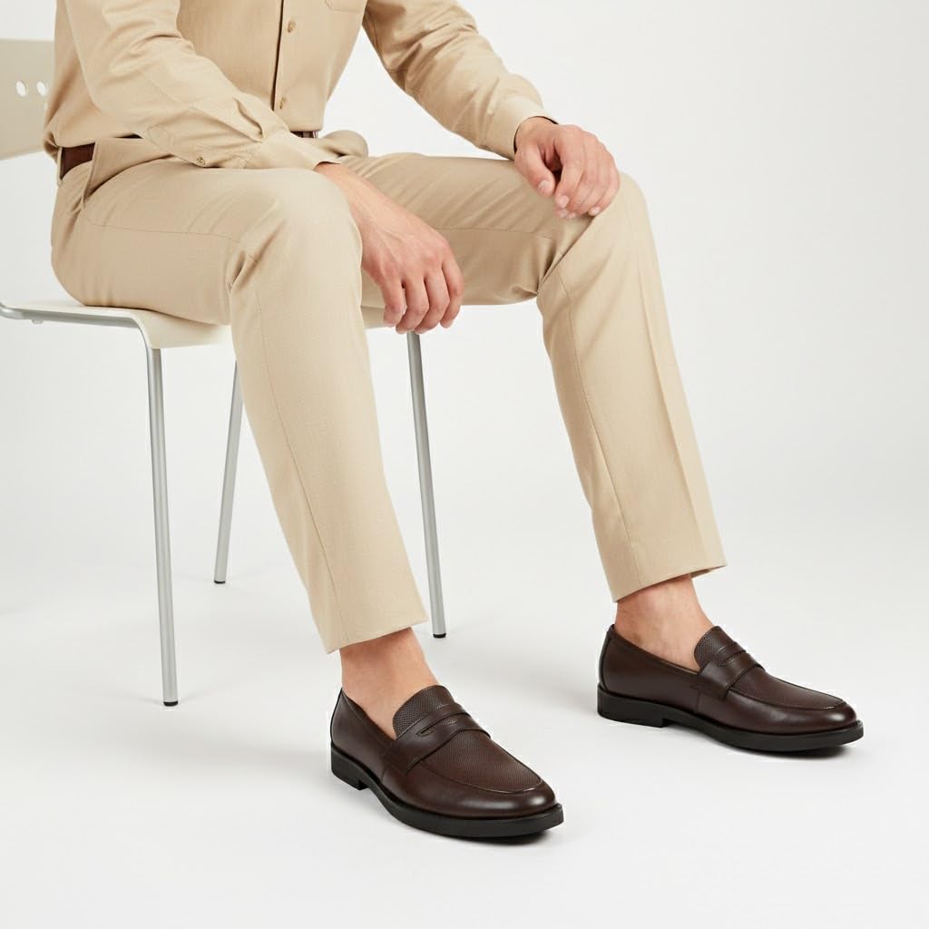 Men’s black leather loafers – formal elegance with a modern touch and a comfortable sole for all-day walking.   - X11