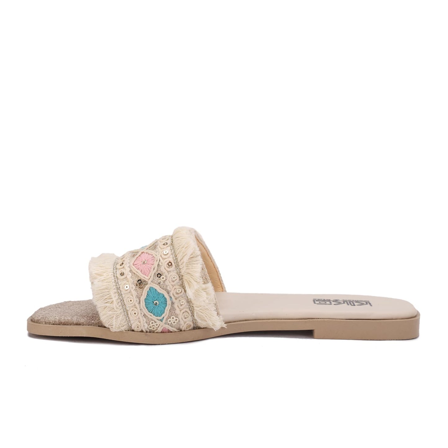Women's summer slippers with bohemian embroidery - available in various colors and sizes