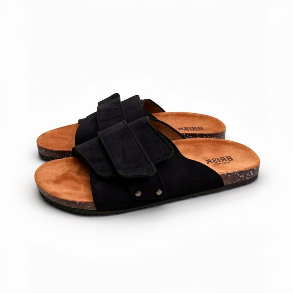 Men’s Comfortable Slippers with a Modern Design – Orthopedic Heel and Anti-Slip Sole – Ideal for Walking and Daily Wear.