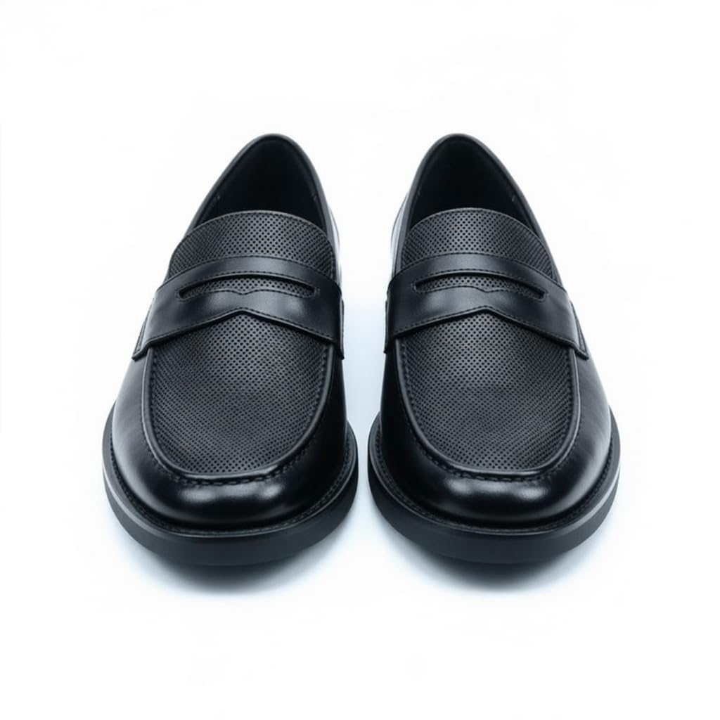 Men’s black leather loafers – formal elegance with a modern touch and a comfortable sole for all-day walking.   - X11
