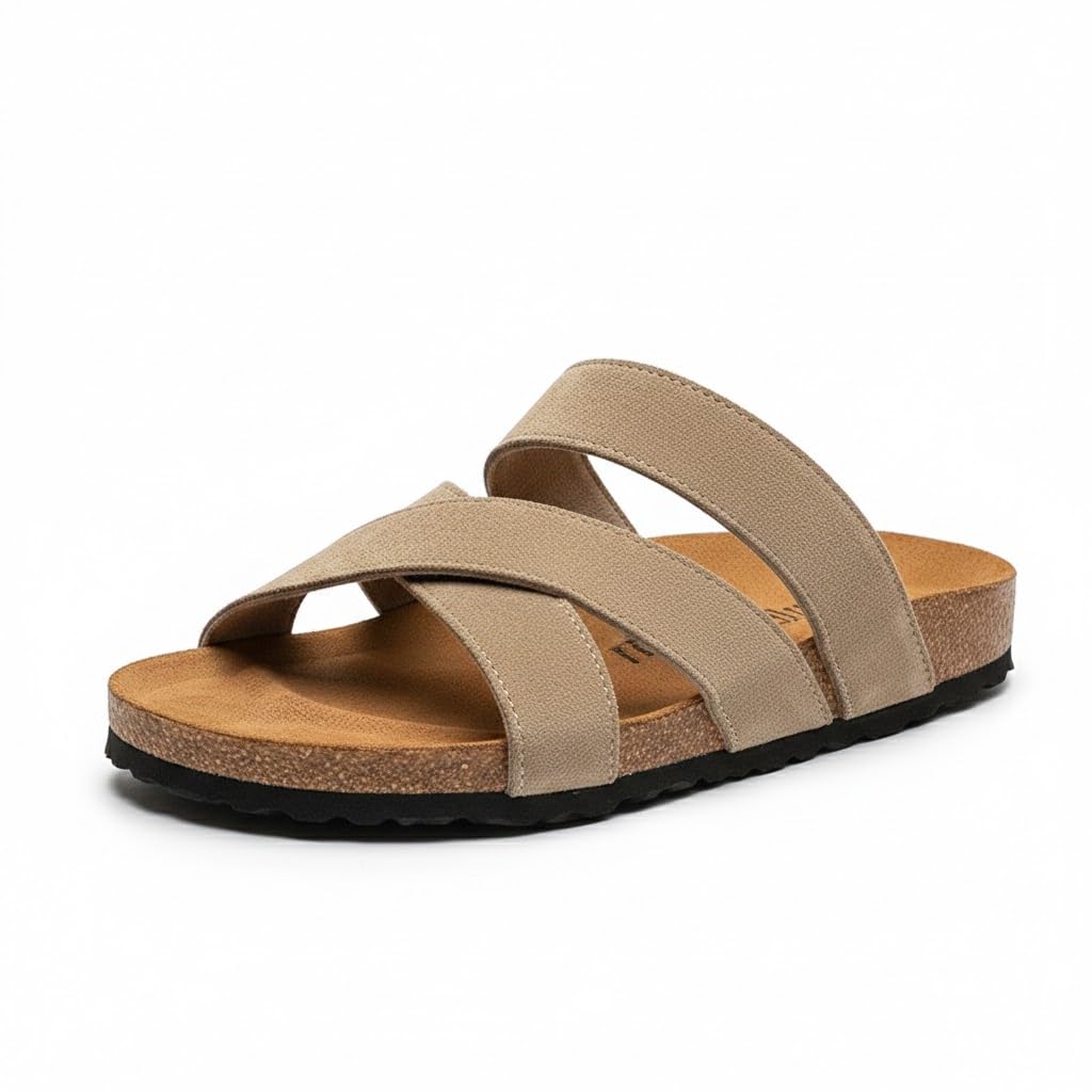 Men genuine leather slipper fashion casual look - Anti-slip  - Code 3010