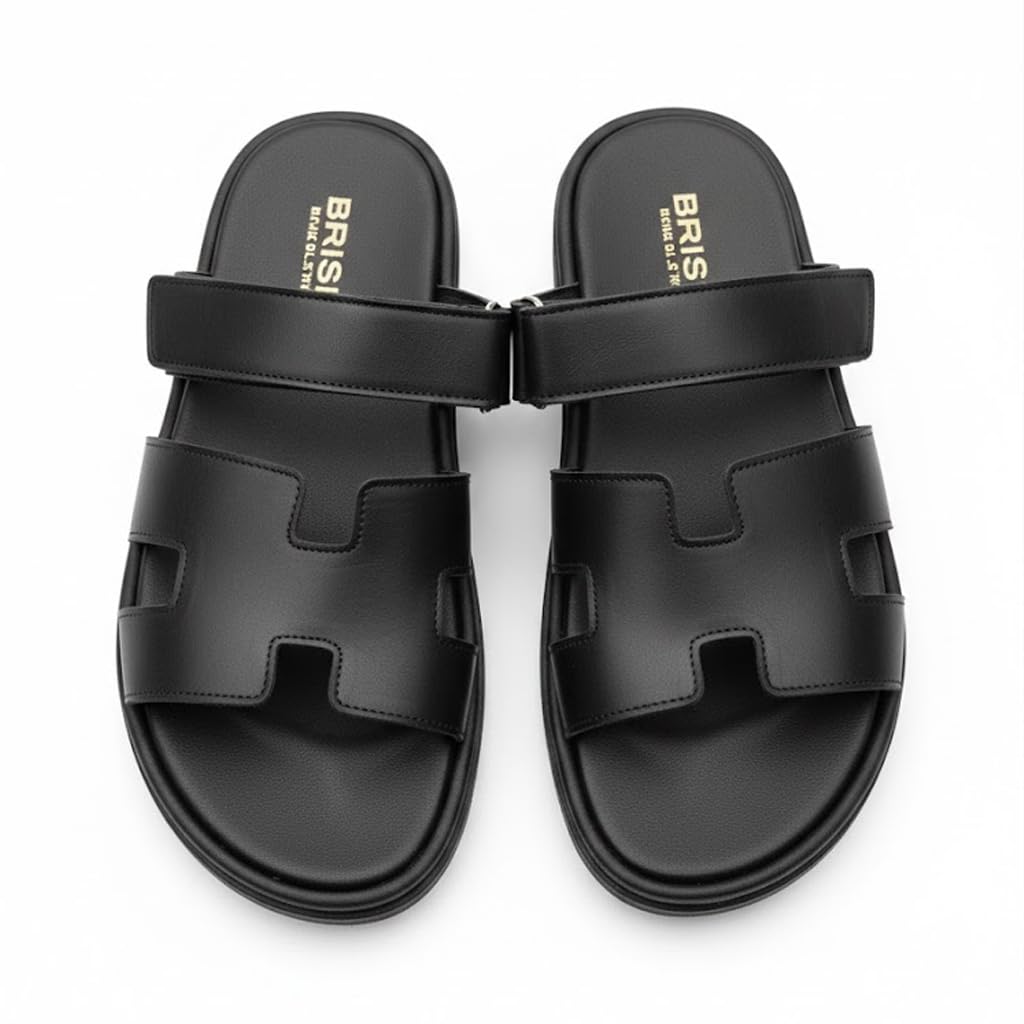 Men genuine leather slipper fashion casual look - Anti-slip  - Code 4002