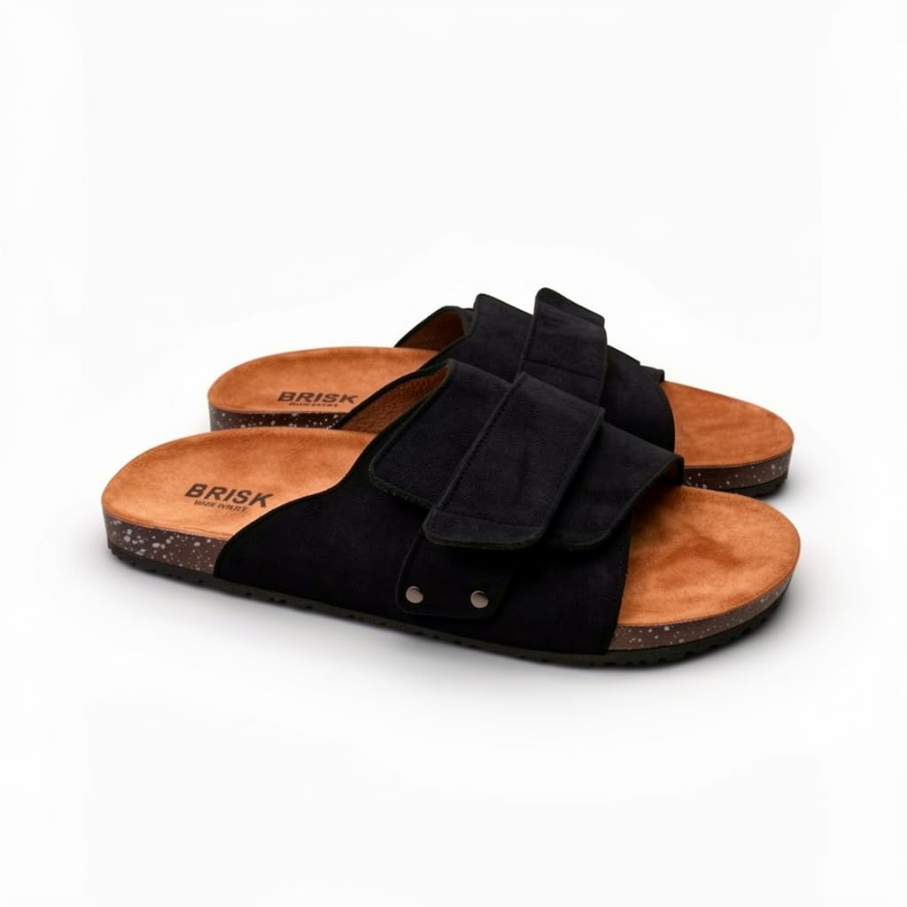 Men’s Comfortable Slippers with a Modern Design – Orthopedic Heel and Anti-Slip Sole – Ideal for Walking and Daily Wear.