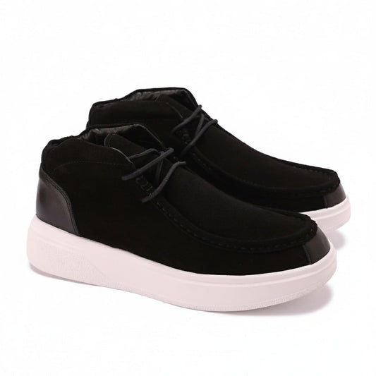Men's elegant lace-up shoes made of genuine suede leather - equipped with a comfortable Turkish rubber sole