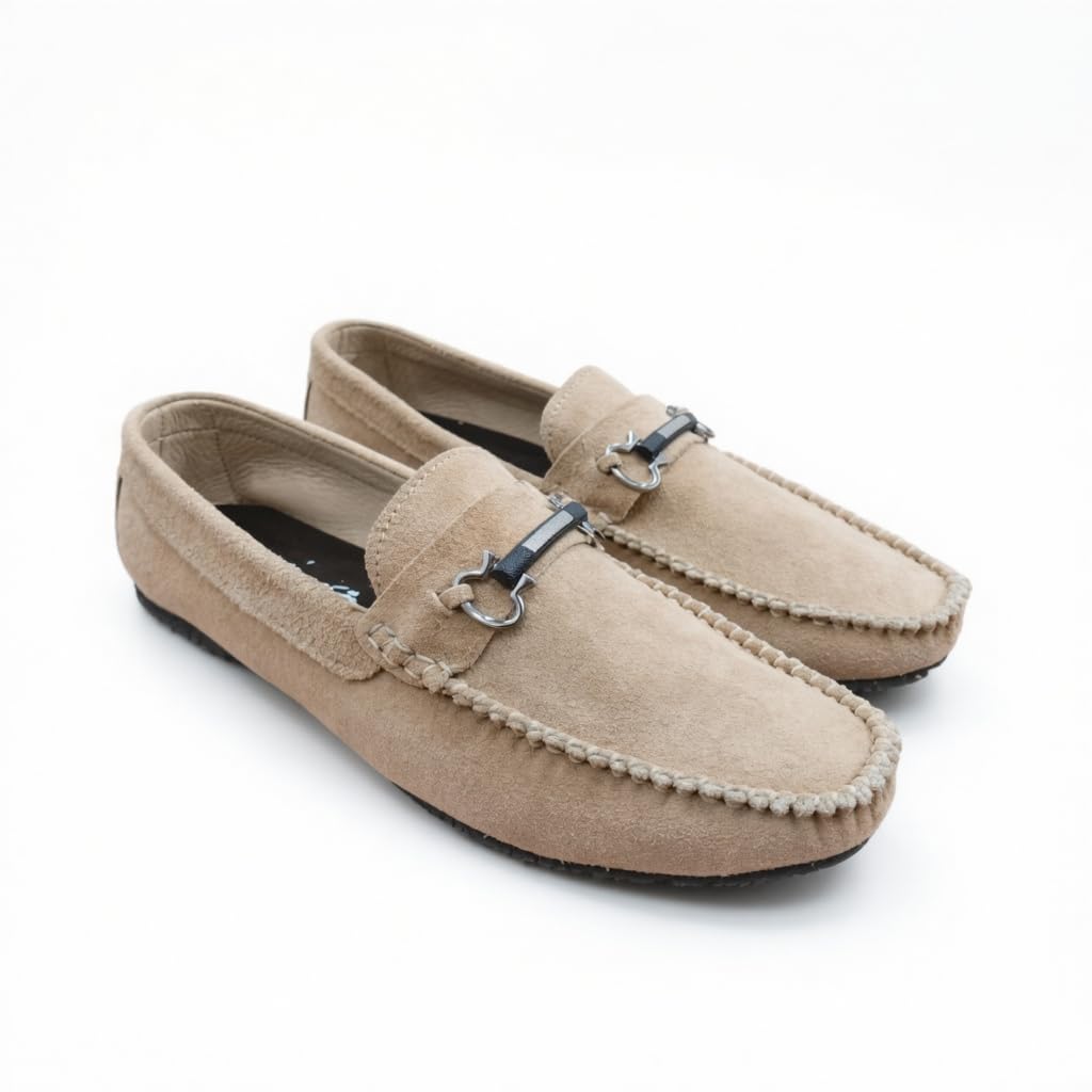 Men’s suede loafers – modern moccasin design, lightweight and extremely comfortable for daily and casual wear.   - S4