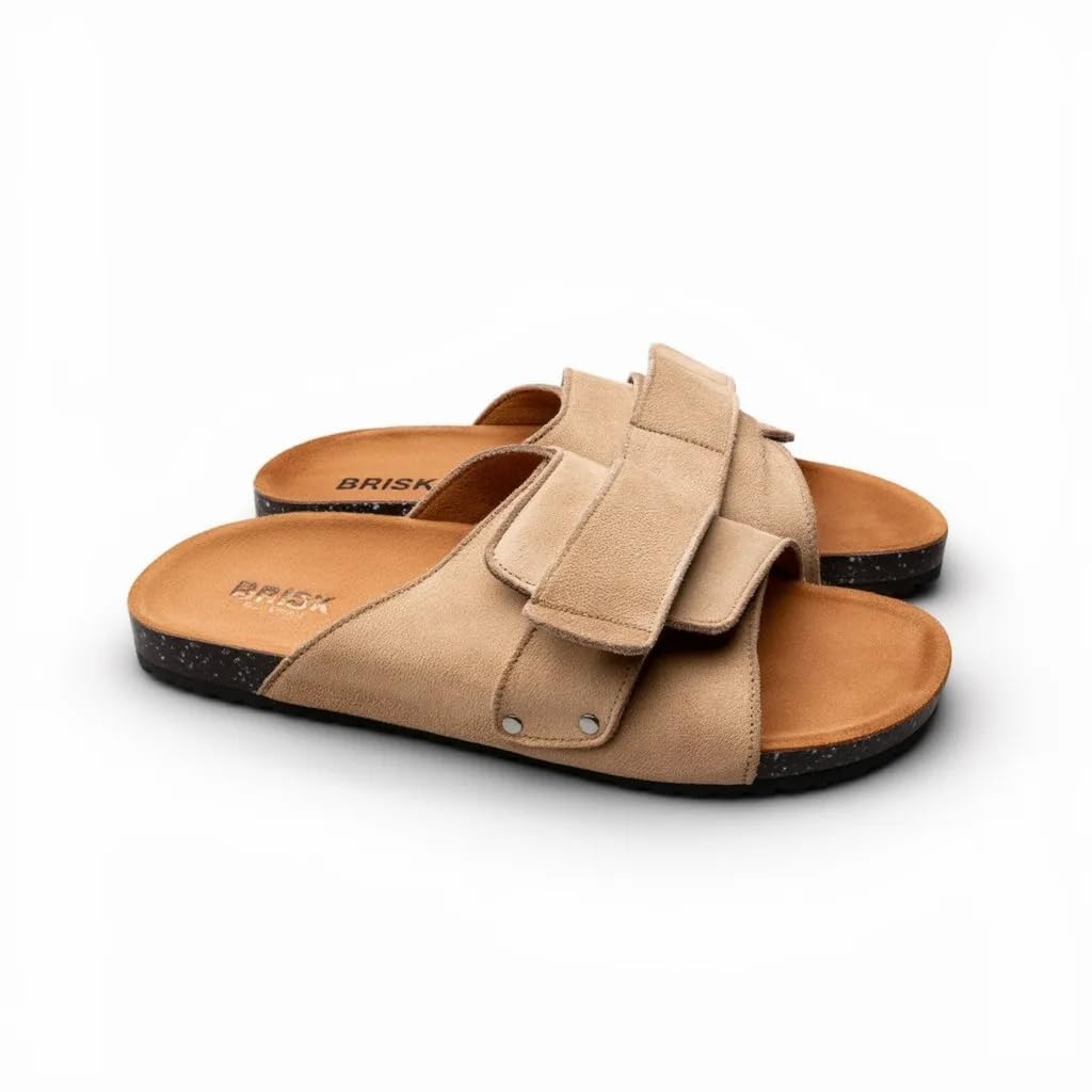 Men’s Comfortable Slippers with a Modern Design – Orthopedic Heel and Anti-Slip Sole – Ideal for Walking and Daily Wear.