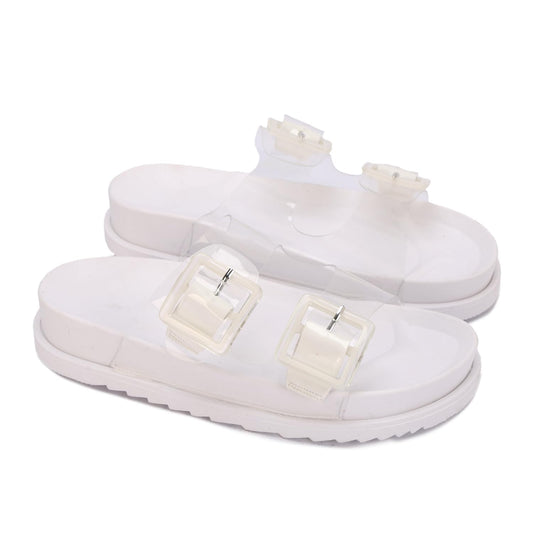 Women's summer slippers with a double-layered design and stylish buckle – the perfect blend of comfort and elegance