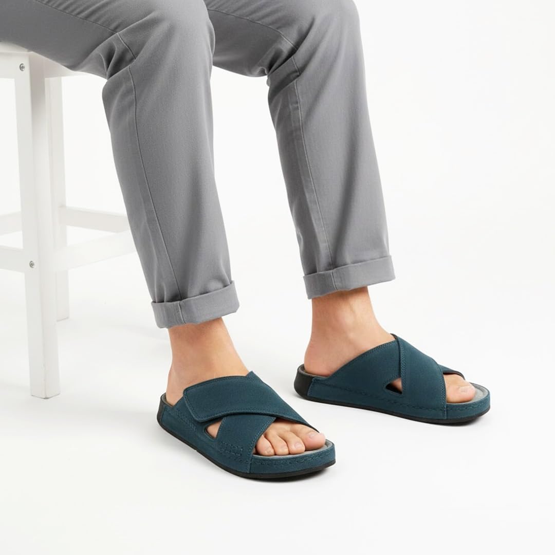 Men genuine leather slipper fashion casual look - Anti-slip  - Code M37