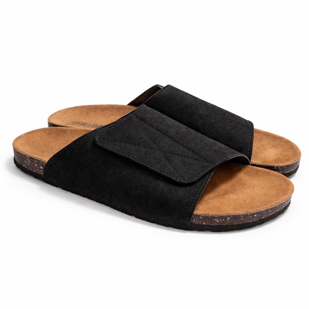 Men’s orthopedic sandals with a wide adjustable strap – rubber footprint sole that supports the foot arch and is lightweight – ideal for daily and summer use.   - 106
