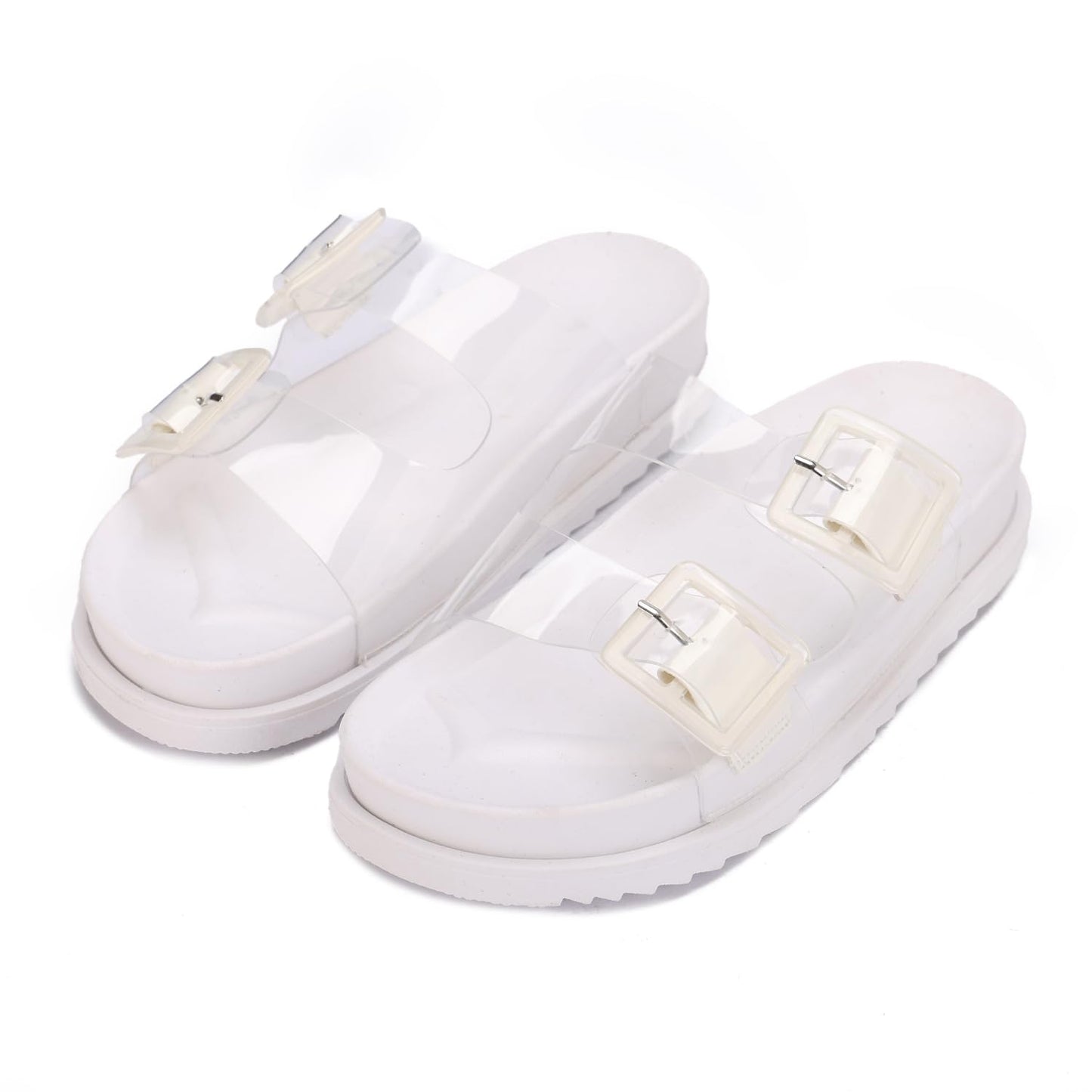 Women's summer slippers with a double-layered design and stylish buckle – the perfect blend of comfort and elegance