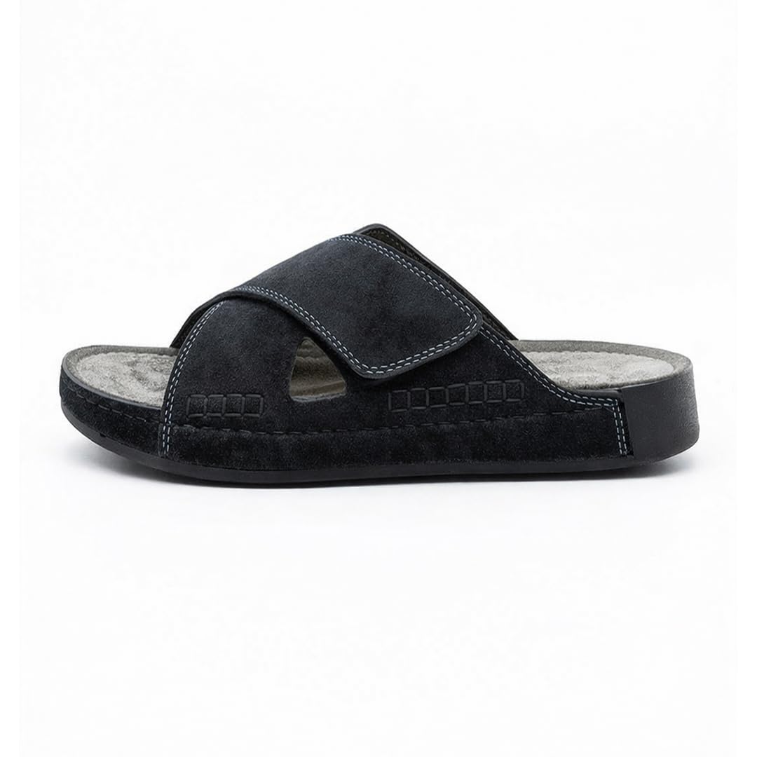 Men genuine leather slipper fashion casual look - Anti-slip  - Code M37