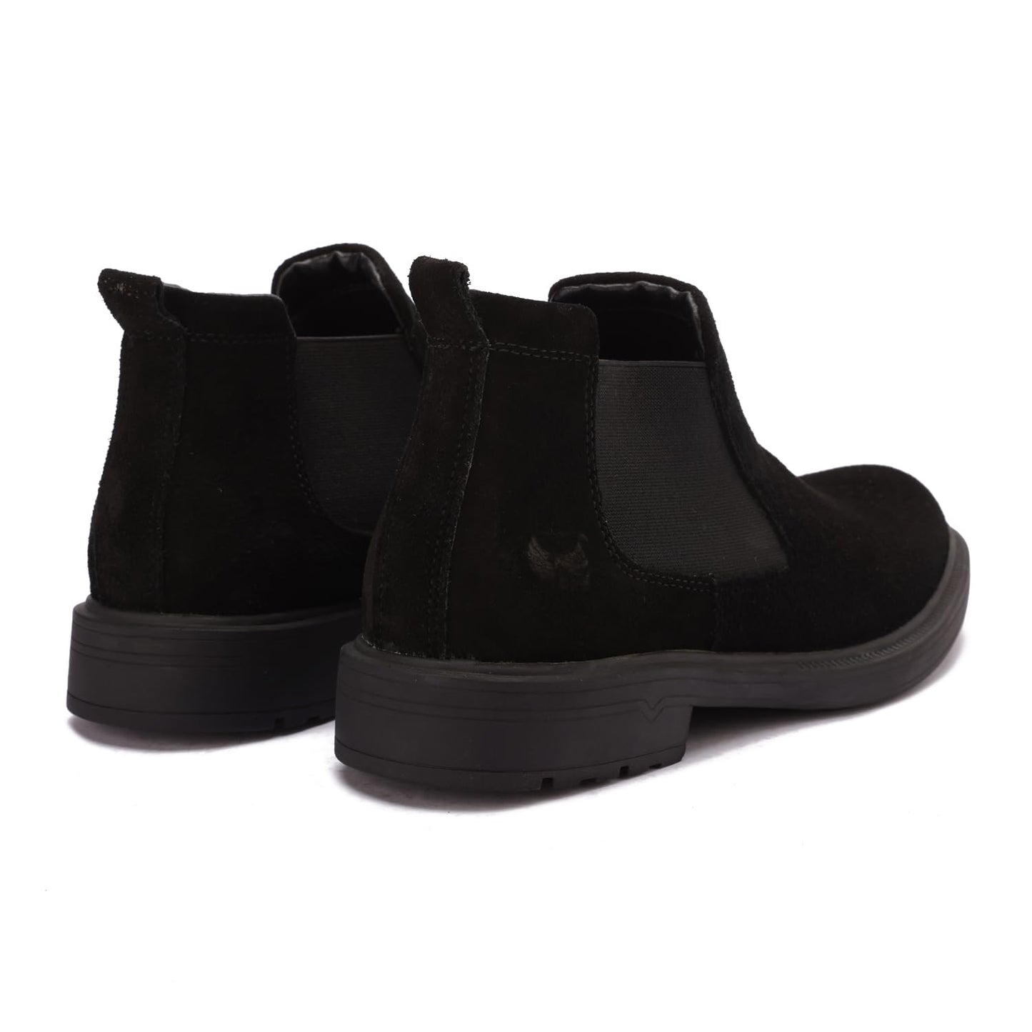 Distinctive men's half-boot made of elegant suede with a slip-resistant rubber sole.