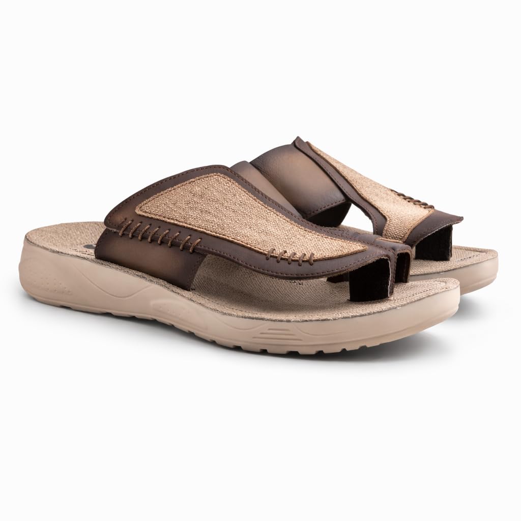Men’s Gulf-Style Leather Slippers – Black, Modern Comfortable Design with High-Quality Leather and Padded Orthopedic Sole – Perfect for Daily Use and Outings   M43