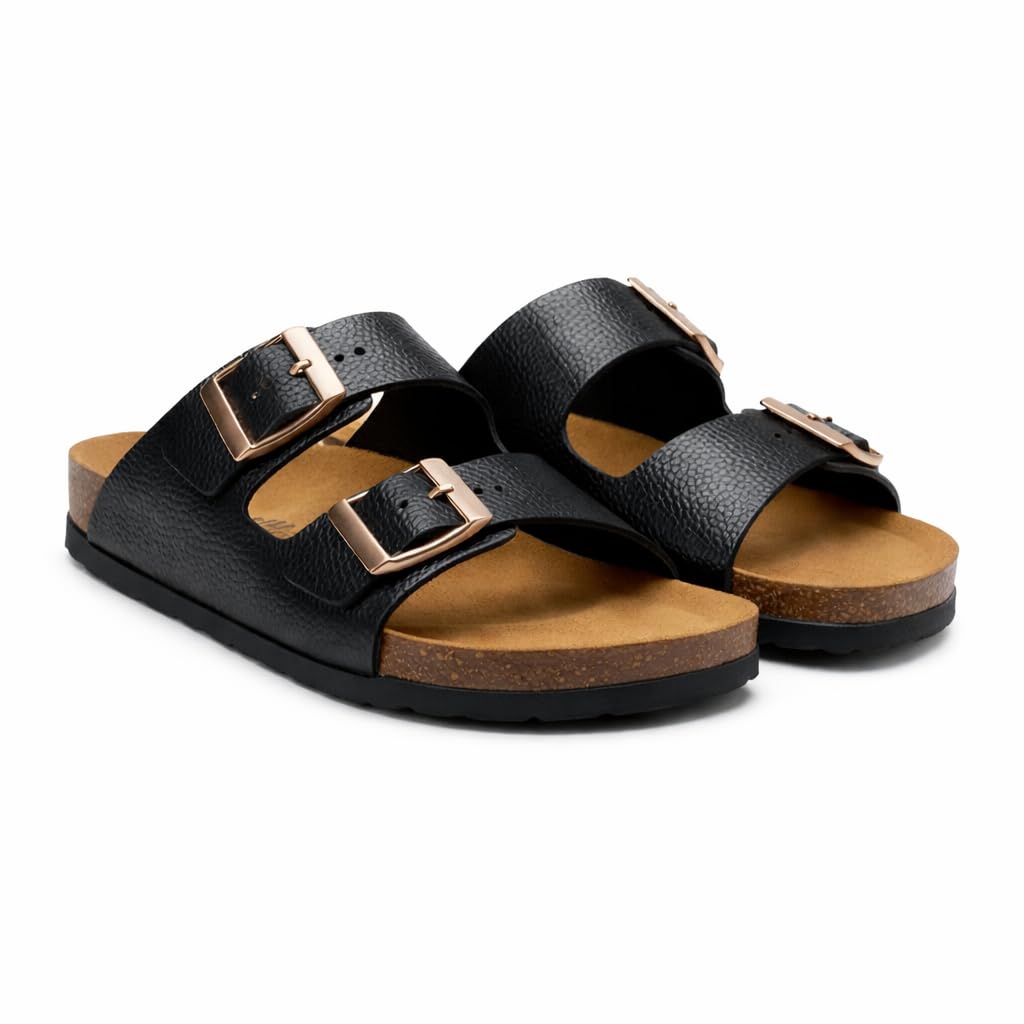 Women’s Orthopedic Slippers with Two Adjustable Straps – Comfortable Footbed Supporting the Arch and Anti-Slip Base – Modern Design for Daily and Summer Wear.