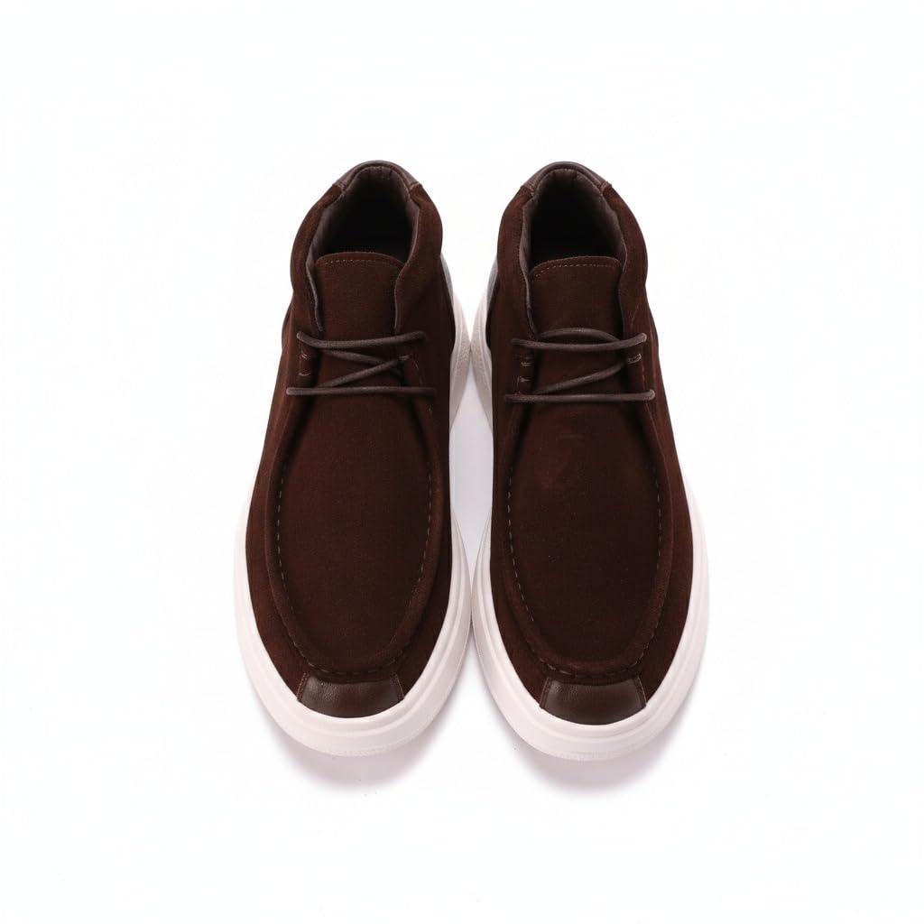 Men's elegant lace-up shoes made of genuine suede leather - equipped with a comfortable Turkish rubber sole