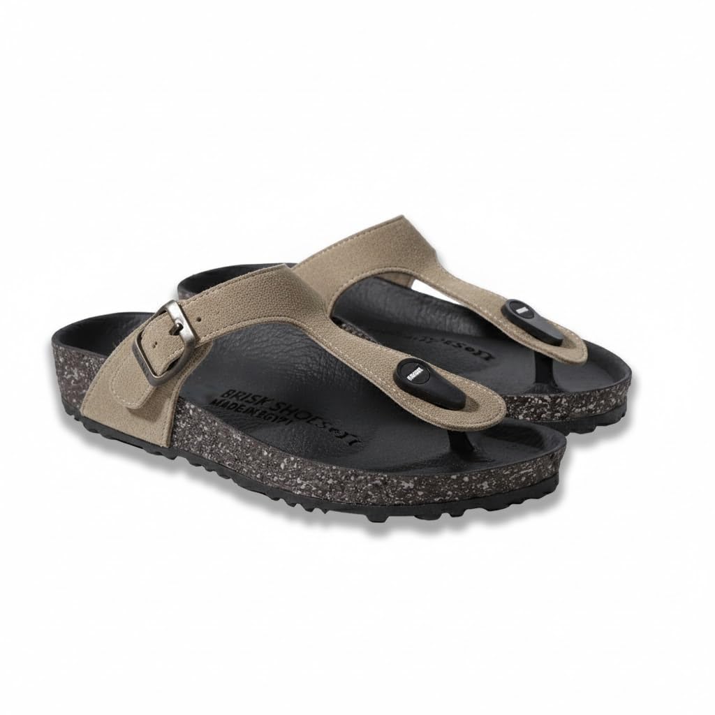 Men genuine leather slipper fashion casual look - Anti-slip  - Code 3000