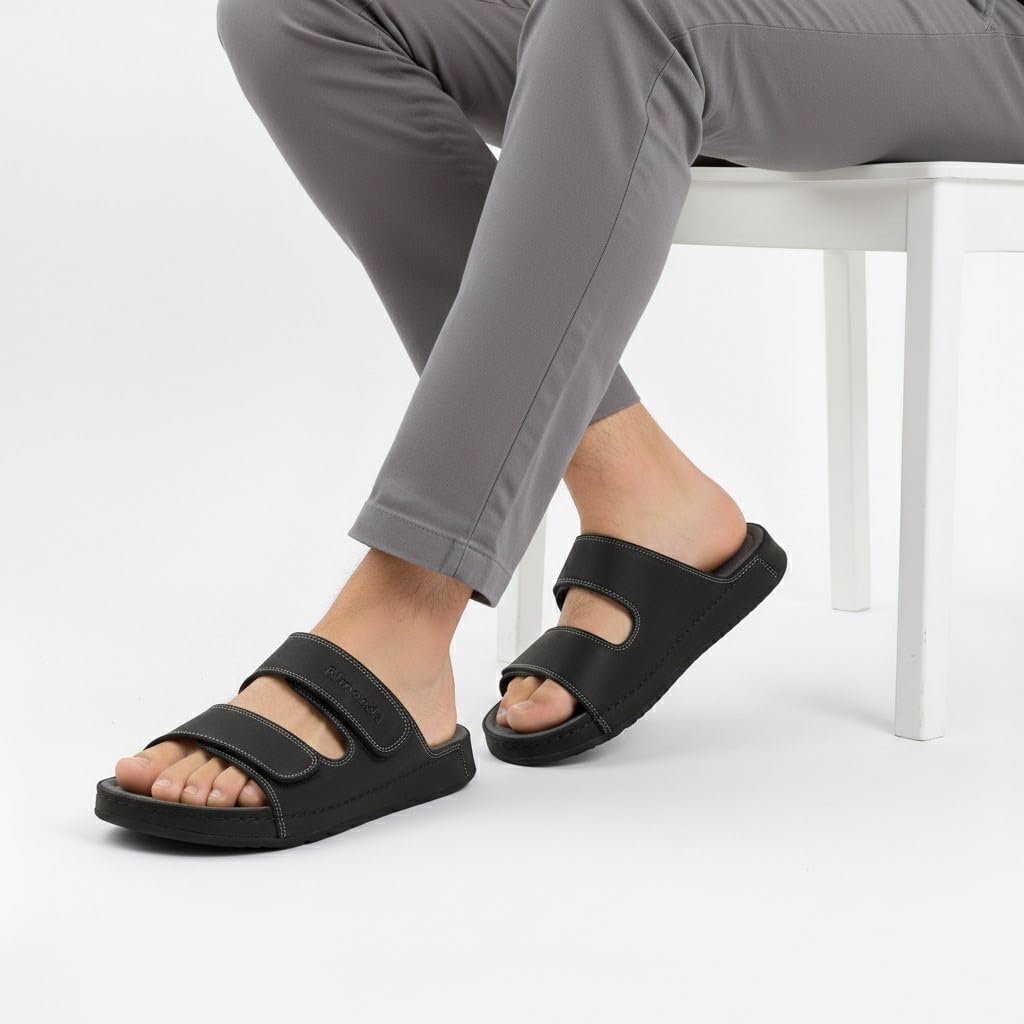 Men genuine leather slipper fashion casual look - Anti-slip-  Code M35