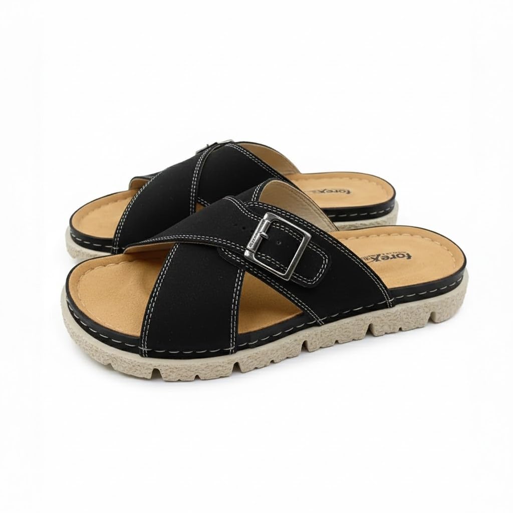 Men genuine leather slipper fashion casual look - Anti-slip  - Code 1400