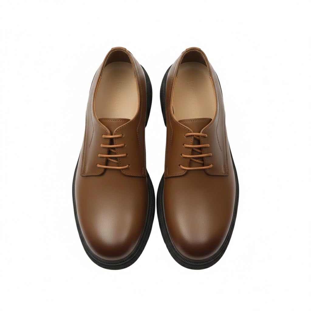Stylish men's shoes made of genuine leather with laces and a non-slip rubber sole.