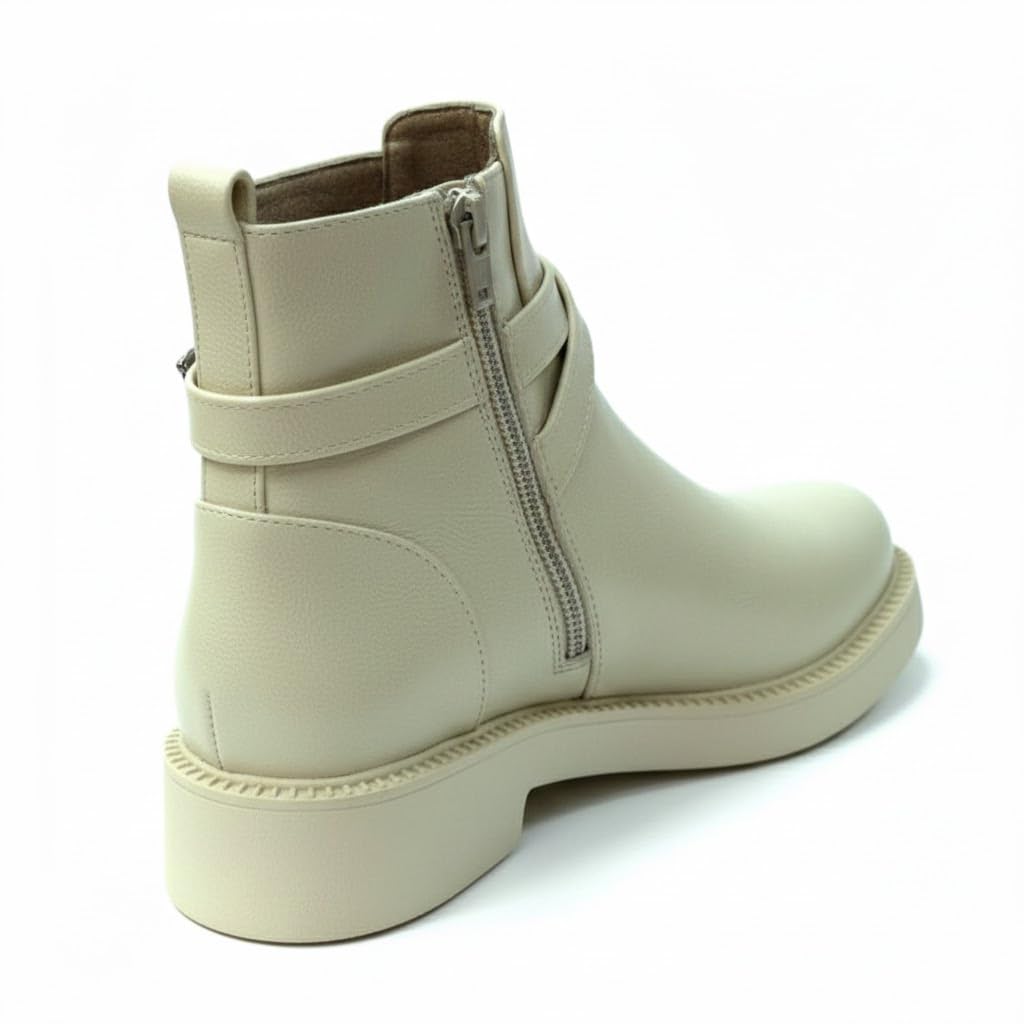Stylish women's boots with a comfortable heel and elegant design, featuring metal straps.