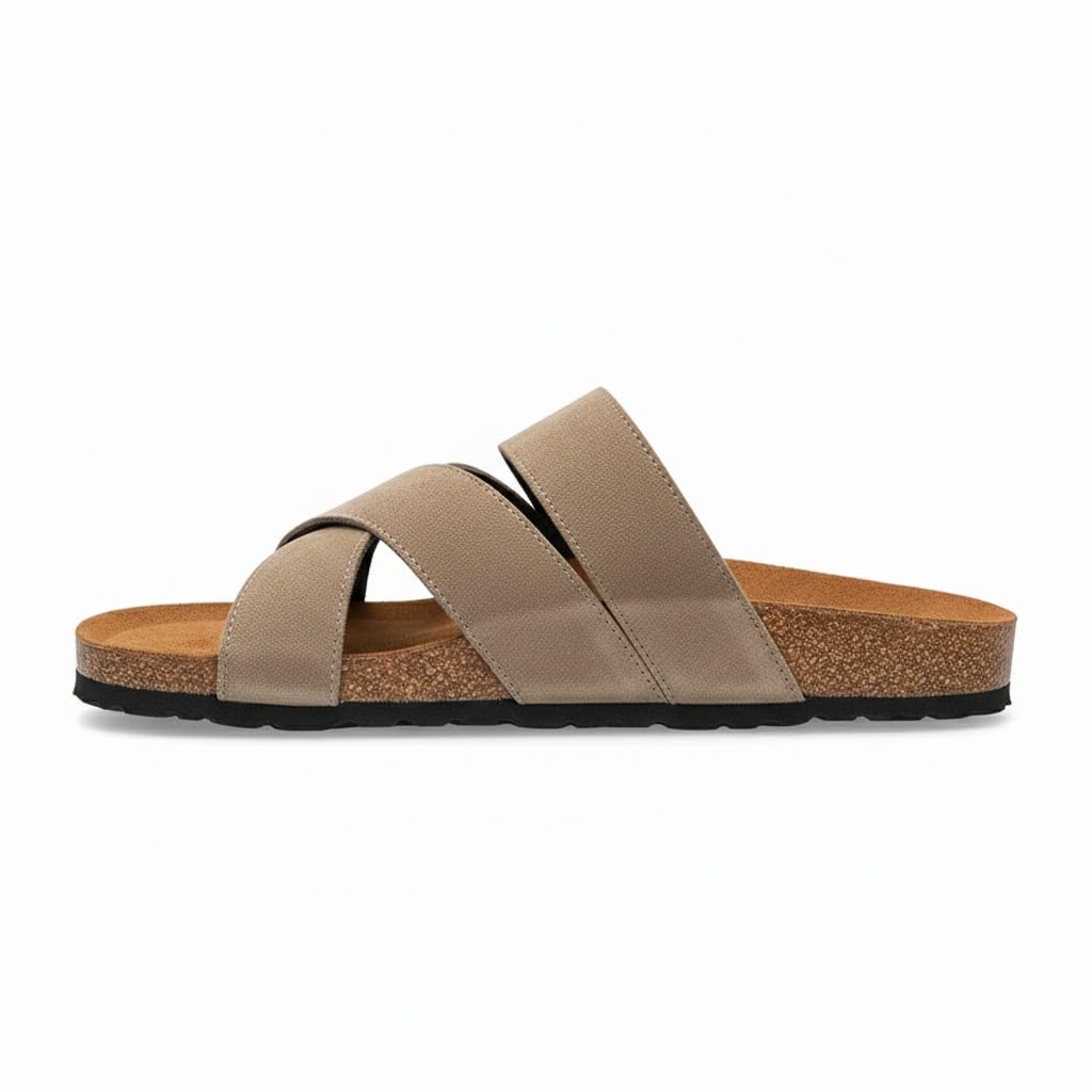 Men genuine leather slipper fashion casual look - Anti-slip  - Code 3010