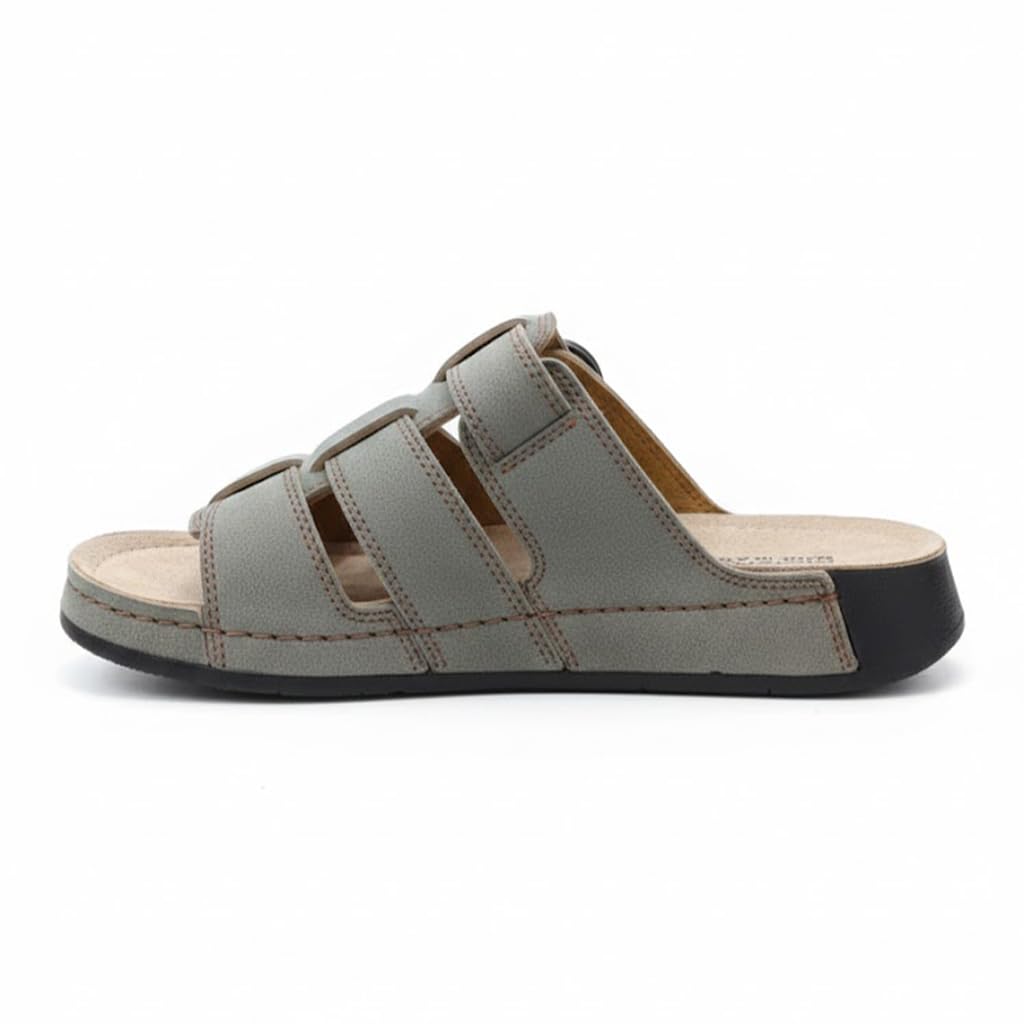 Men genuine leather slipper fashion casual look - Anti-slip  - Code M34