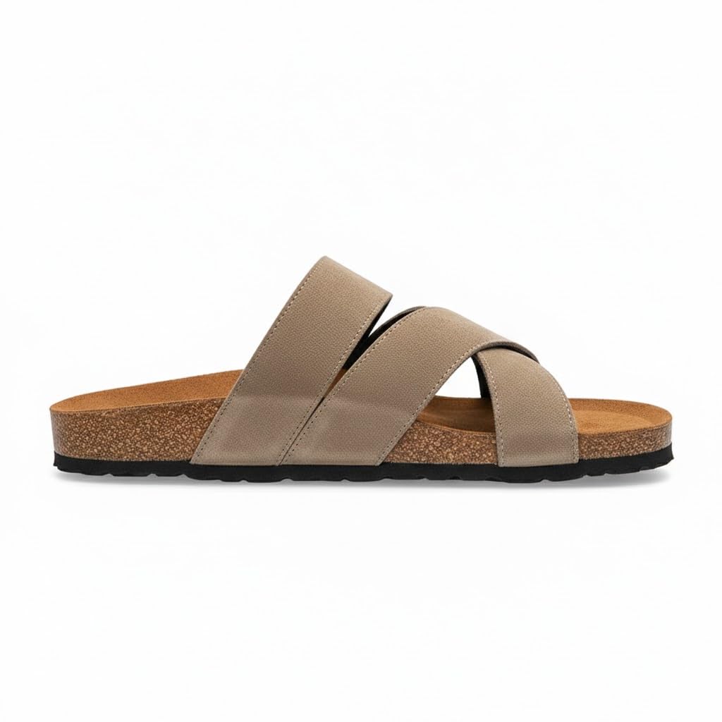 Men genuine leather slipper fashion casual look - Anti-slip  - Code 3010