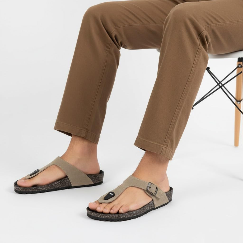 Men genuine leather slipper fashion casual look - Anti-slip  - Code 3000