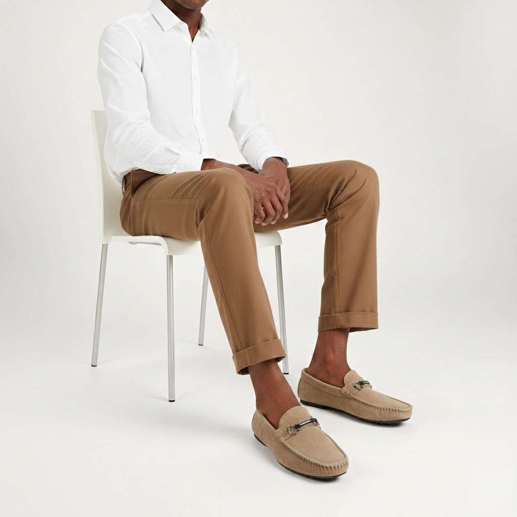 Men’s suede loafers – modern moccasin design, lightweight and extremely comfortable for daily and casual wear.   - S4