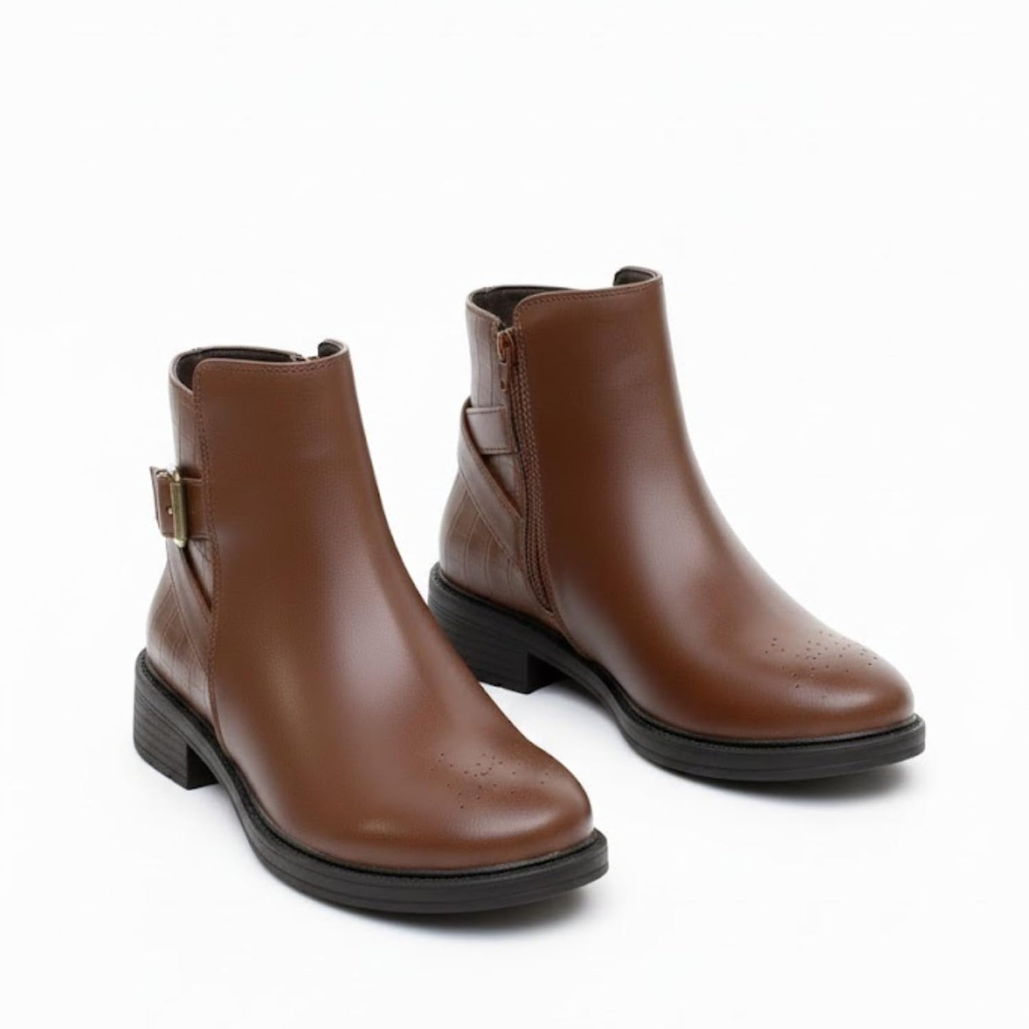 Stylish women's short ankle boots in imported leather - available in various sizes and colors