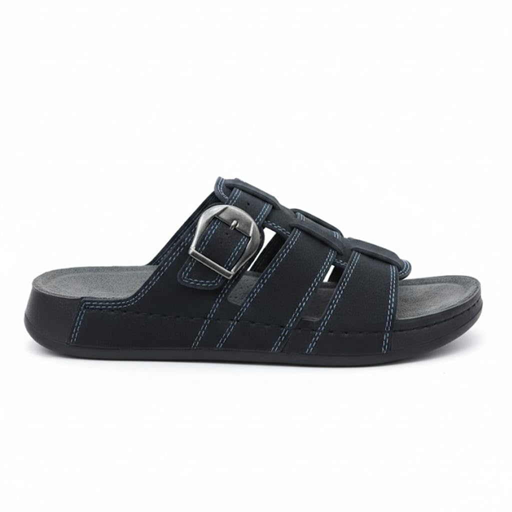 Men genuine leather slipper fashion casual look - Anti-slip  - Code M34