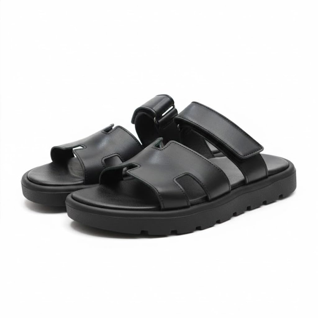Men genuine leather slipper fashion casual look - Anti-slip  - Code 4002
