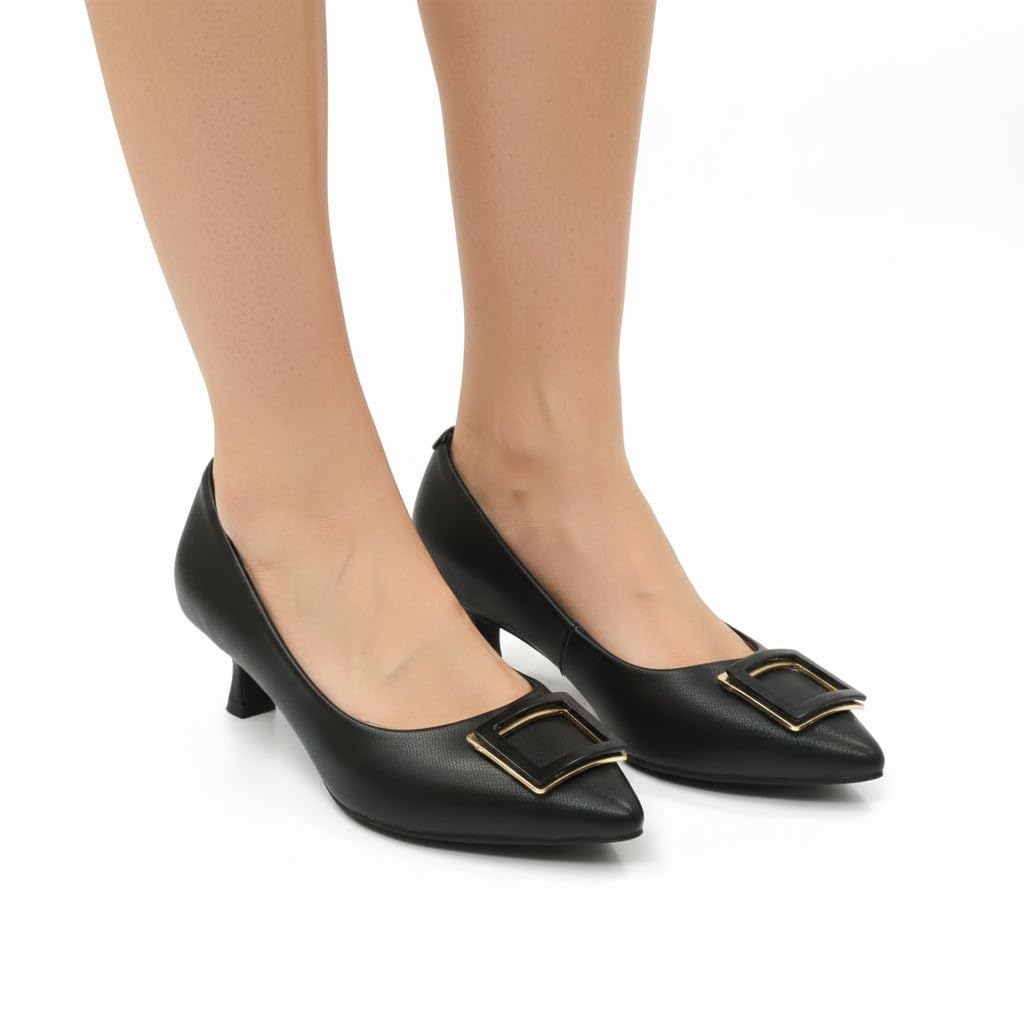 Women's low-heeled shoes with a classic chic design - comfortable, slip-resistant sole