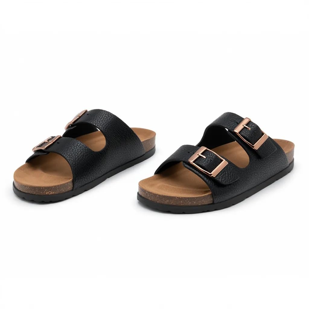 Women’s Orthopedic Slippers with Two Adjustable Straps – Comfortable Footbed Supporting the Arch and Anti-Slip Base – Modern Design for Daily and Summer Wear.