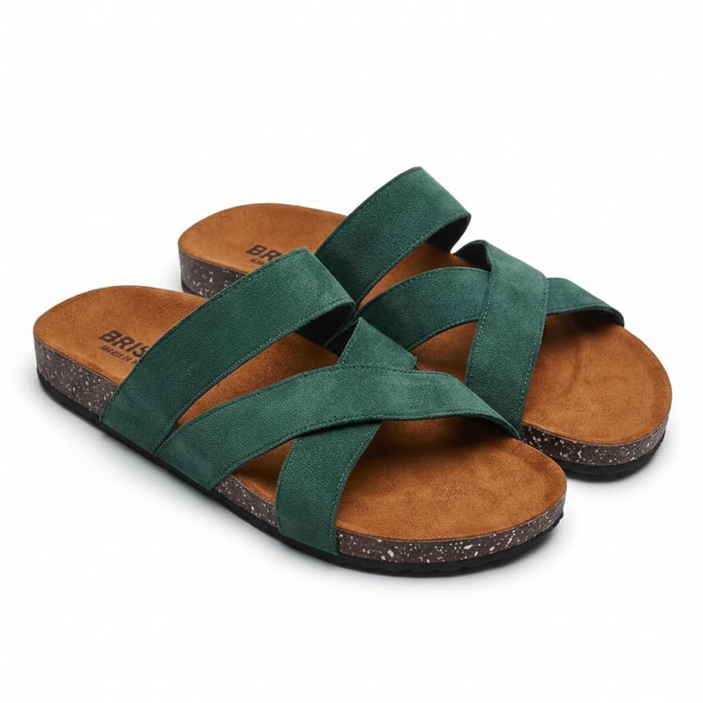 Men genuine leather slipper fashion casual look - Anti-slip  - Code 3010