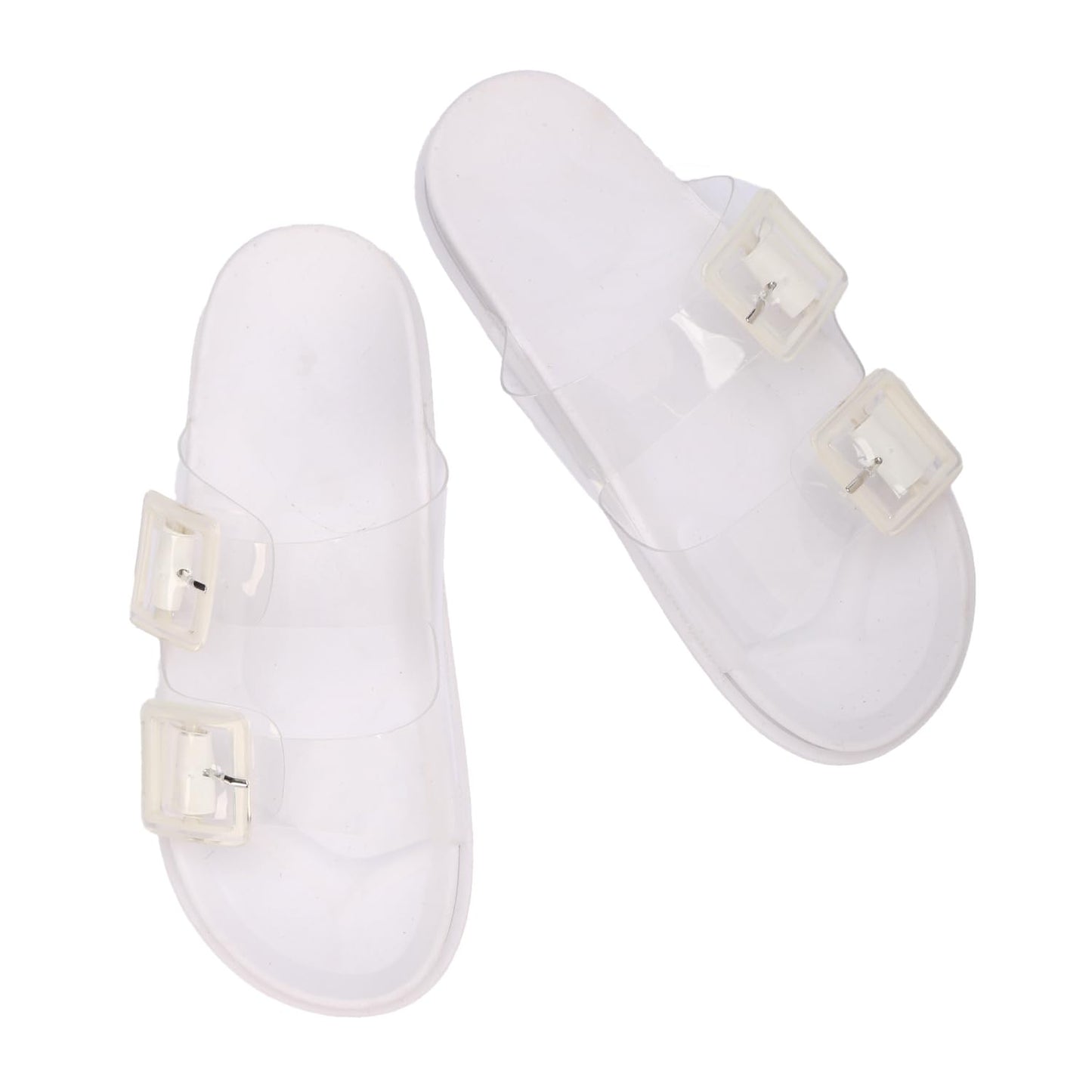 Women's summer slippers with a double-layered design and stylish buckle – the perfect blend of comfort and elegance
