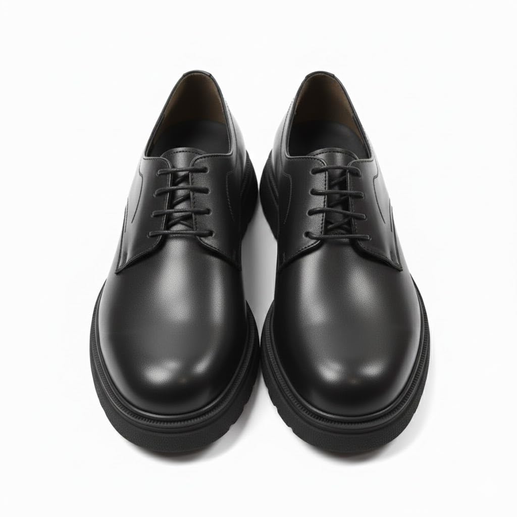 Stylish men's shoes made of genuine leather with laces and a non-slip rubber sole.