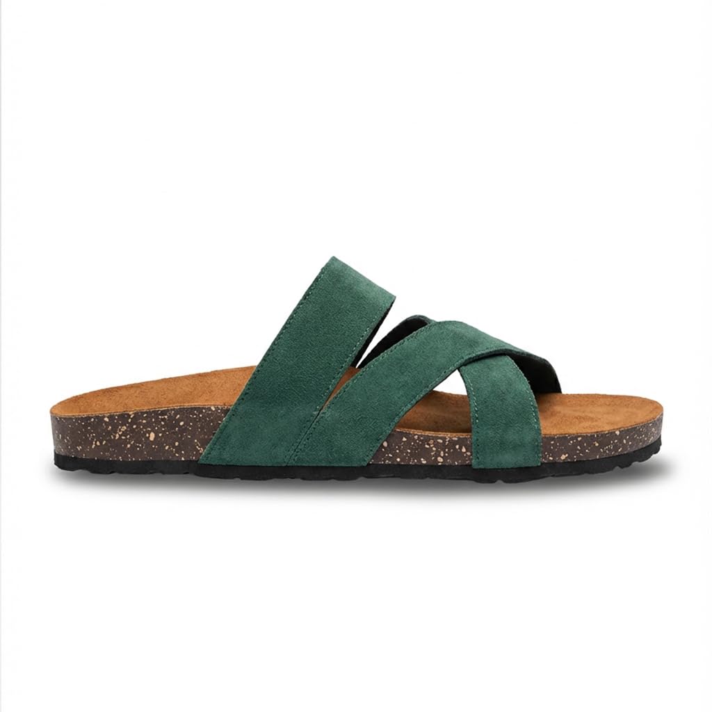 Men genuine leather slipper fashion casual look - Anti-slip  - Code 3010