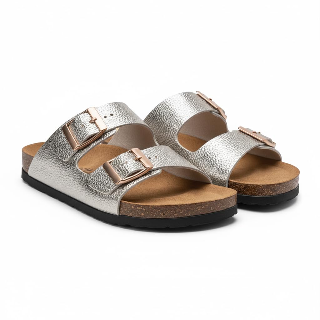 Women’s Orthopedic Slippers with Two Adjustable Straps – Comfortable Footbed Supporting the Arch and Anti-Slip Base – Modern Design for Daily and Summer Wear.