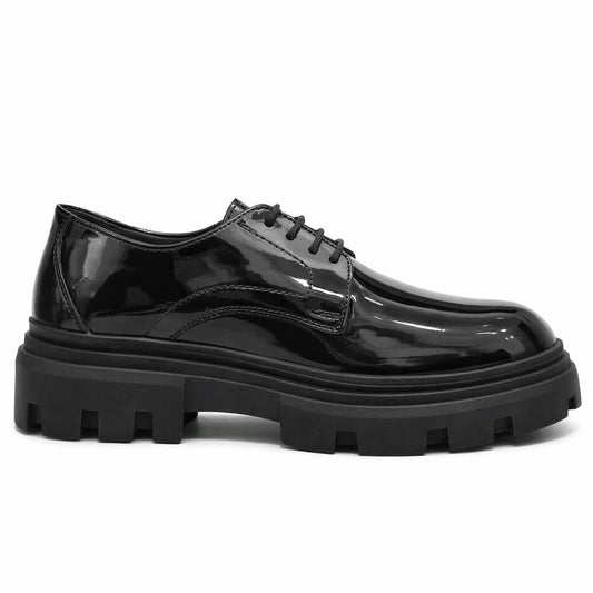 Men’s Classic Formal Shoes in Shiny Leather – Elegant Dress Shoes for Work and Formal Occasions – Comfortable Anti-Slip Sole