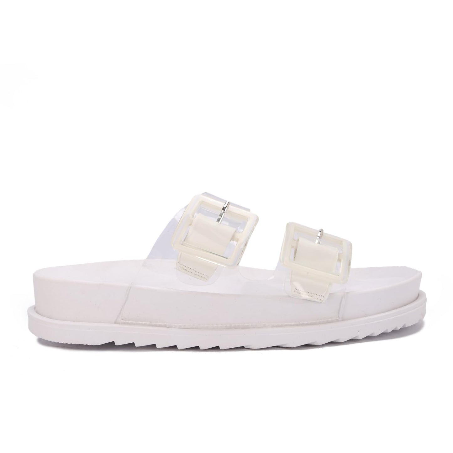 Women's summer slippers with a double-layered design and stylish buckle – the perfect blend of comfort and elegance