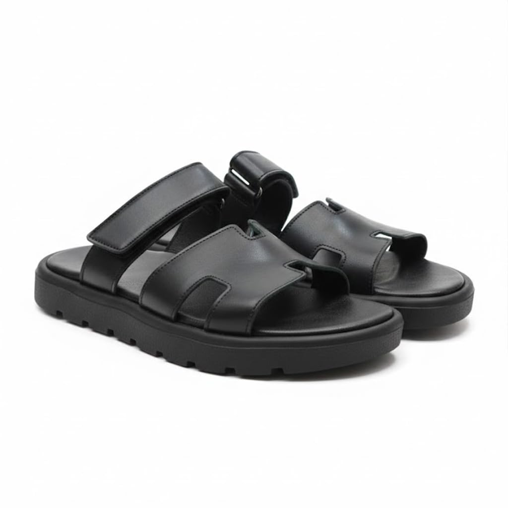 Men genuine leather slipper fashion casual look - Anti-slip  - Code 4002