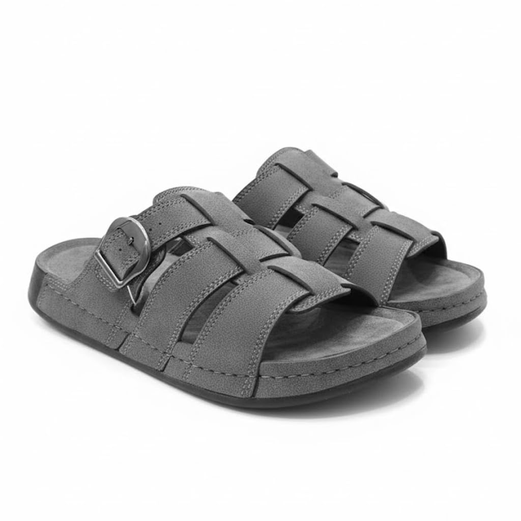 Men genuine leather slipper fashion casual look - Anti-slip  - Code M34