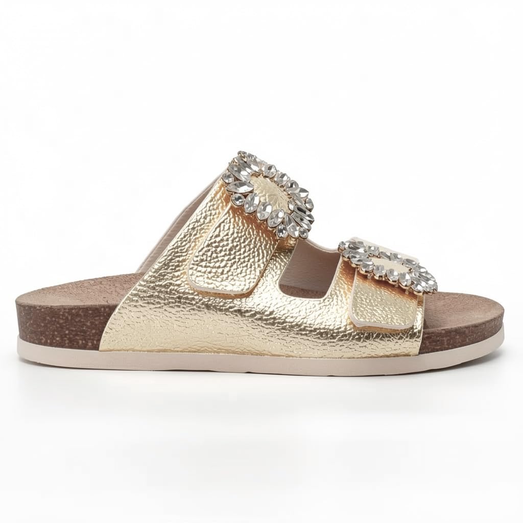 Women’s Luxury Slippers Adorned with Shiny Crystal Accessories – Comfortable Summer Footwear with Padded Sole and Elegant Classic Design, Perfect for Daily Outings and Special Occasions.