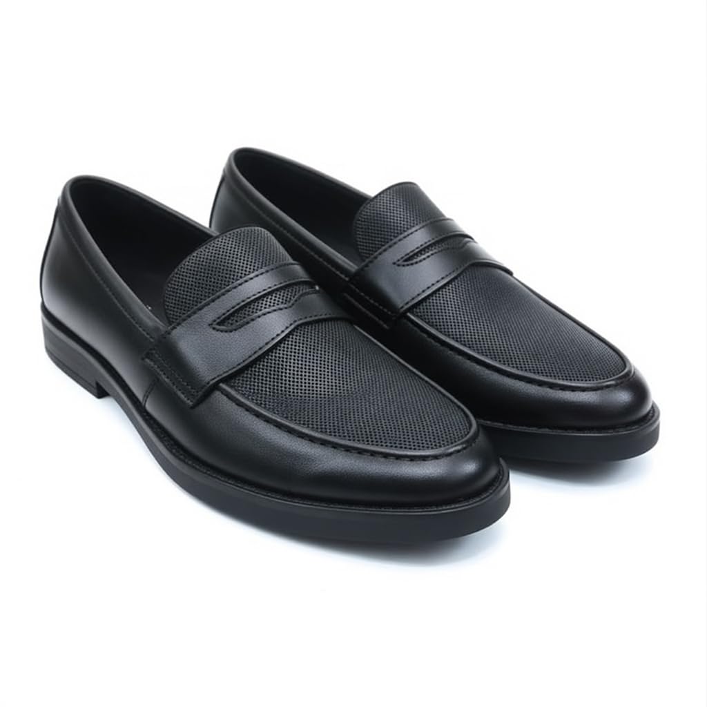 Men’s black leather loafers – formal elegance with a modern touch and a comfortable sole for all-day walking.   - X11