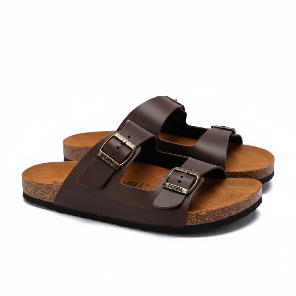 Men genuine leather slipper fashion casual look - Anti-slip  - Code 102