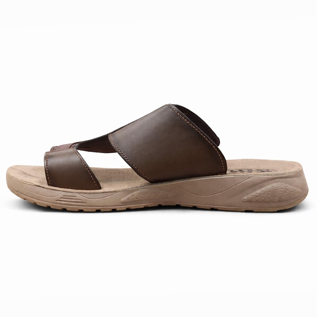 Men’s Gulf-Style Leather Slippers – Black, Modern Comfortable Design with High-Quality Leather and Padded Orthopedic Sole – Perfect for Daily Use and Outings   M43