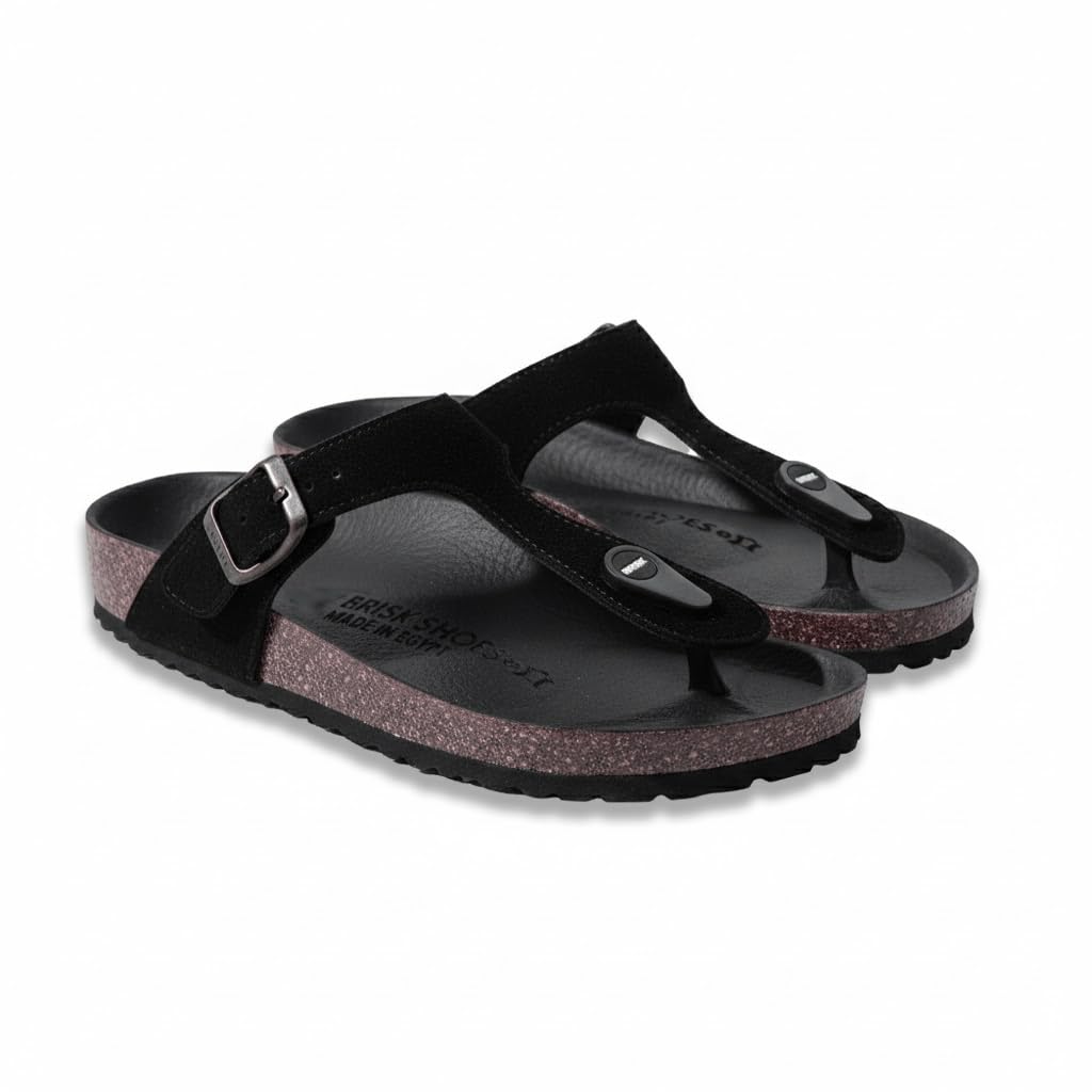 Men genuine leather slipper fashion casual look - Anti-slip  - Code 3000