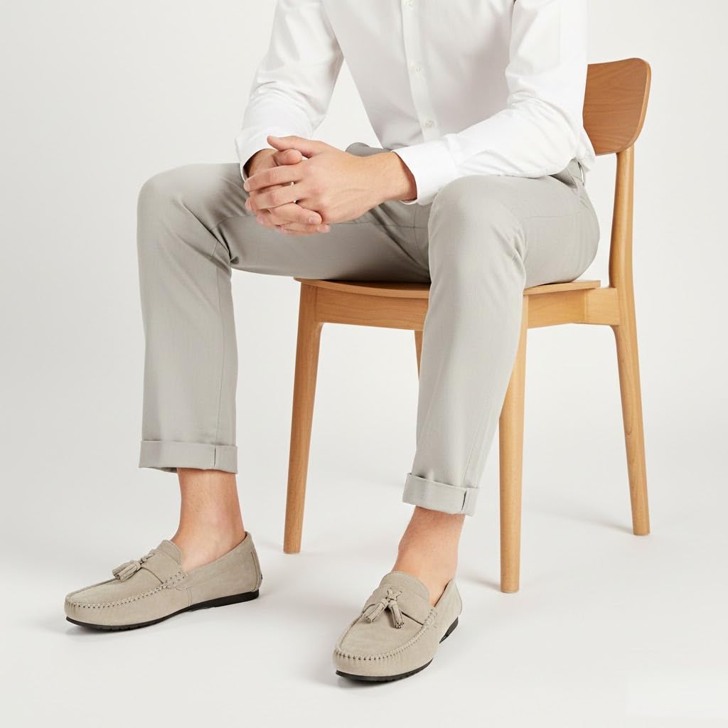 Men’s suede loafers – modern moccasin design, lightweight and extremely comfortable for daily and casual wear.   - S30
