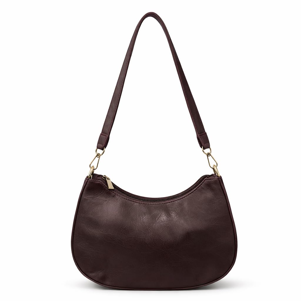 Small women’s shoulder bag decorated with gold studs, featuring a top zipper and a comfortable strap – suitable for outings and evening events.
